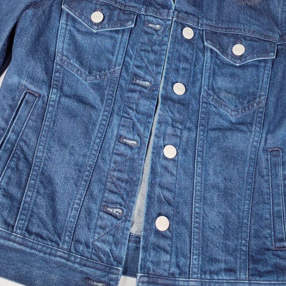 J. Crew Retro‎ Denim Jacket with Faux Fur XXS